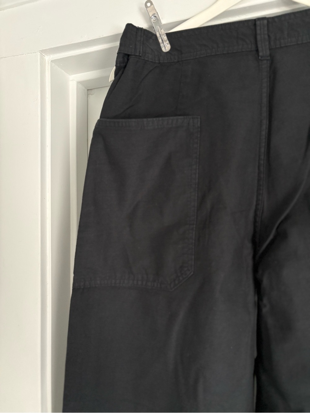 NWOT EVERLANE The Fatigue Barrel Pant in Black Cotton Linen Blend Size 8 - Picture 13 of 16